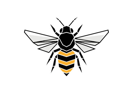 Minimalist graphic illustration of an angular black and golden yellow 