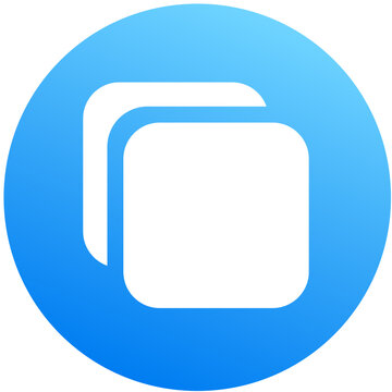 Modern blue gradient copy duplicate icon circle badge mobile