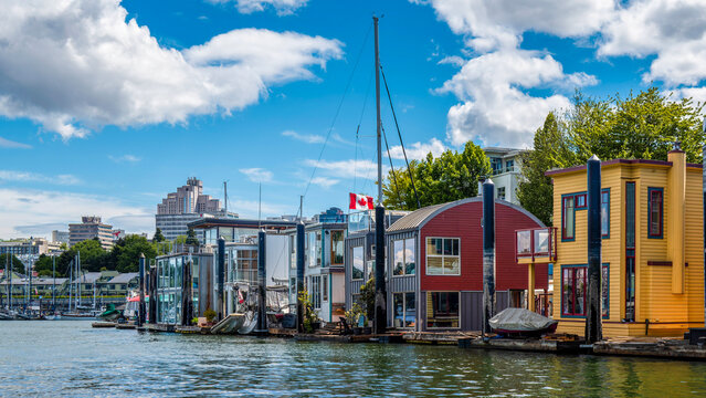 Summer journey through False Creek and Vancouver waterfront, British Columbia, Canada