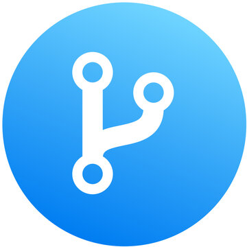 Blue gradient git branch branch version control icon circle badge