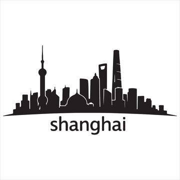Silhouette skyline of shanghai&rsquo;s iconic buildings