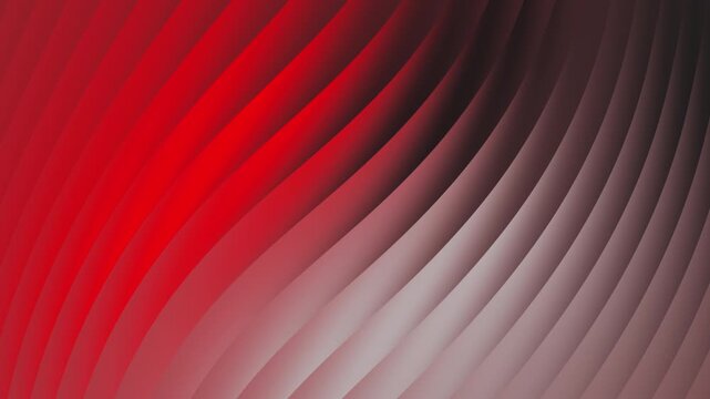 Futuristic grey red gradient background with dynamic 3d waving lines seamless loop