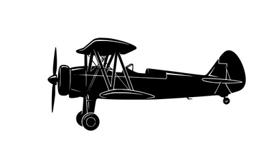 Classic vintage airplane silhouette vector artwork for aviation and retro travel themes © abdul