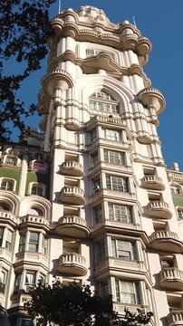 Barolo Palace Buenos Aires Architecture Vertical Low Angle View Historic Neo Gothic Office Tower Landmark