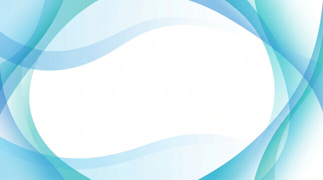presentation background with flowing abstract wave shapes, soft gradient transitions in blue, teal and white tones