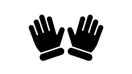 Obraz premium Black gloves icon on white background symbolizing protection and safety