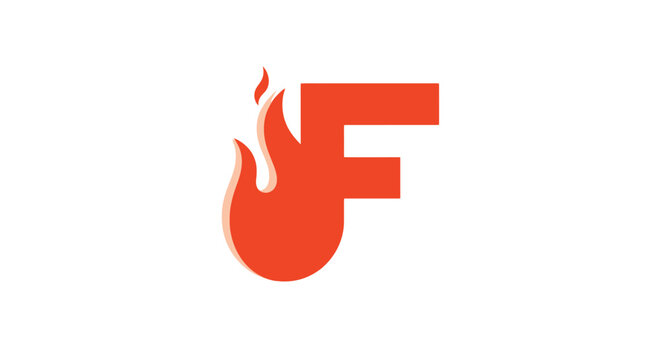 A stylized red and white letter "F" combined with a flame icon on a white background