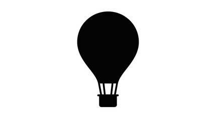 Black hot air balloon silhouette vector on white background © nugra