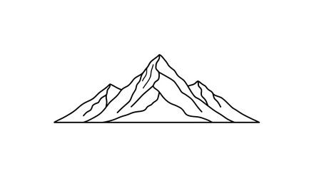 Mountain range outline graphic vector illustration isolated on white background © sle