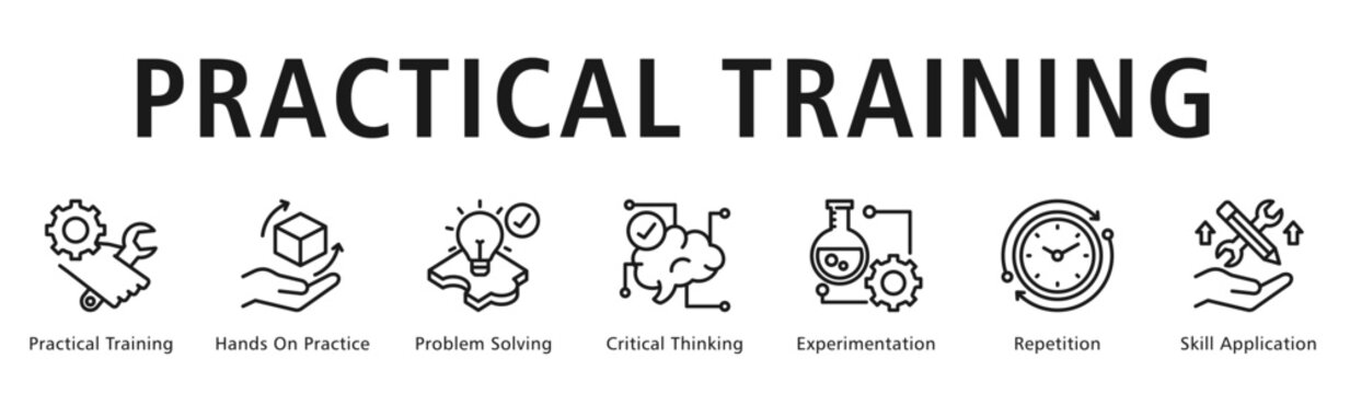 Practical Training Web Banner  icon vector illustration concept