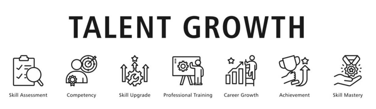 Talent Growth Web Banner  icon vector illustration concept