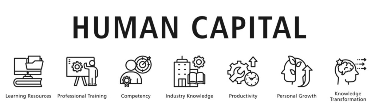 Human Capital Web Banner  icon vector illustration concept