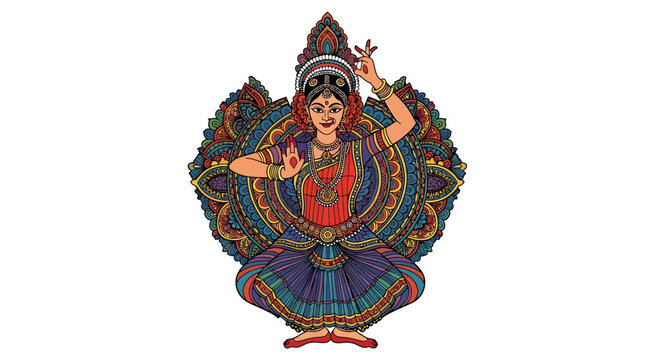 Traditional Indian Classical Dance Costume Dancer.