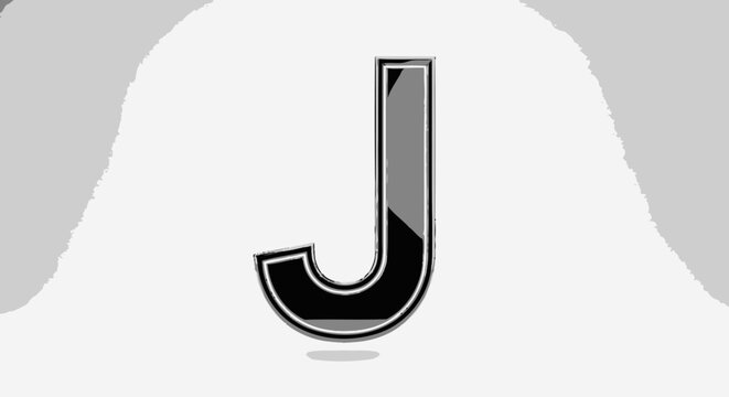 Stylized letter j against a gradient background for design projects