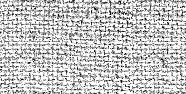a woven fabric or coarse mesh high contrast, black and white png grunge texture .