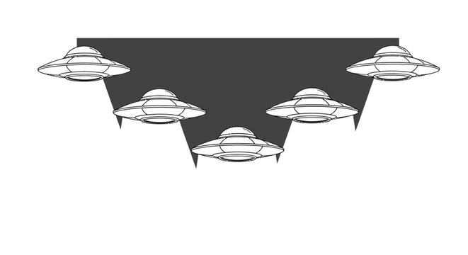 UFOs flying in formation together.