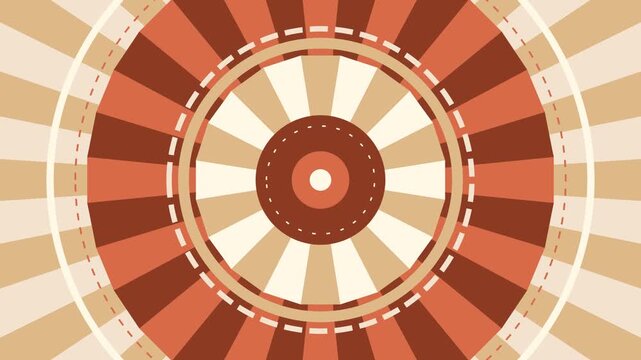 Vibrant circular pattern radiates outward with concentric rings and sunburst design on a graphic illustration