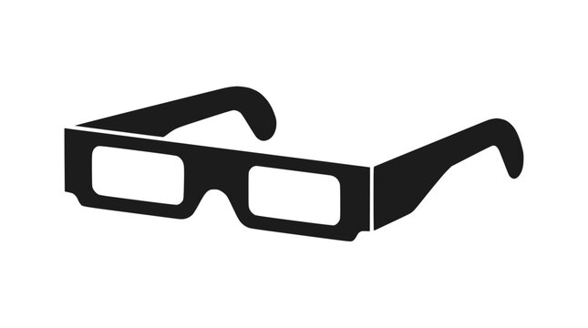 3D cinema glasses silhouette icon for three-dimensional movies.