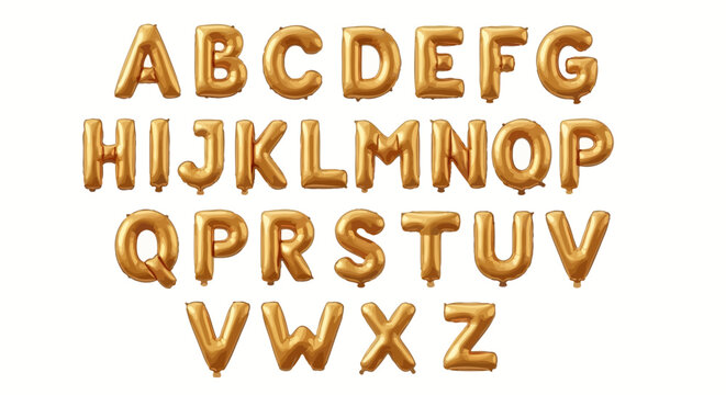 Golden Alphabet Letters Close Up.