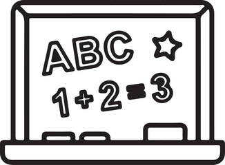 Obraz premium Classroom Blackboard Education Line Icon Vector Illustration