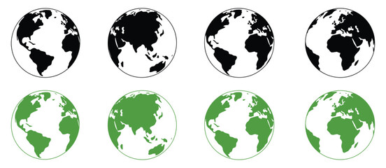 Planet Earth Globe Vector detailed world map illustration with continents oceans geography theme for travel education infographic digital design usage © Mizu Ahmed