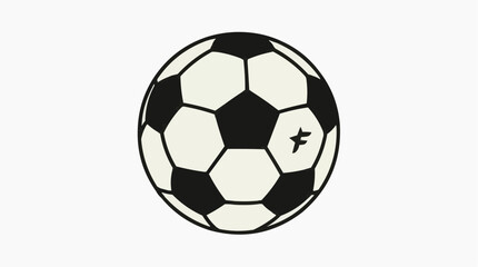 Fototapeta premium Classic Soccer Ball Illustration with Star Symbol on White Background