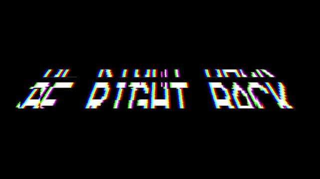 Be Right Back Text Glitch RGB Pixel Distortion Screen for Gaming Stream Overlay with Warped Cyber Typography and Black Background Animation