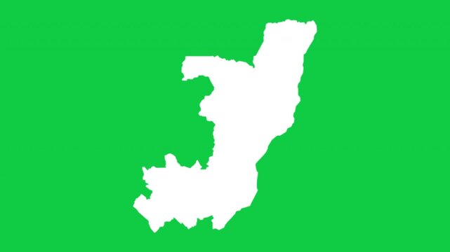 Republic of the Congo map pop animation with green background