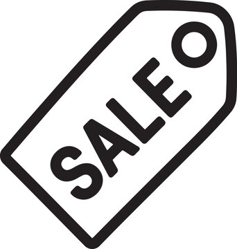 Sale tag vector icon, price discount label, promotion symbol, retail marketing design element.