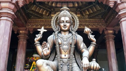 Fototapeta premium Majestic vishnu idol display temple sculpture spiritual environment close-up view divine culture