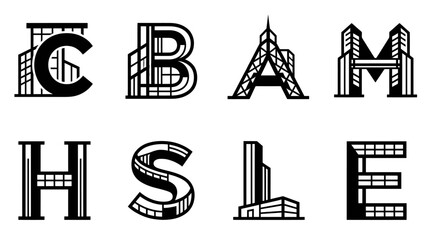 Creative Typography: Letters Formed by Architectural Buildings and Cityscapes © Labib