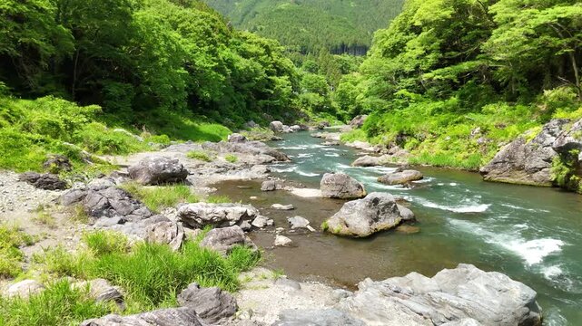 Aerial View of Okutama Tokyo in Summer