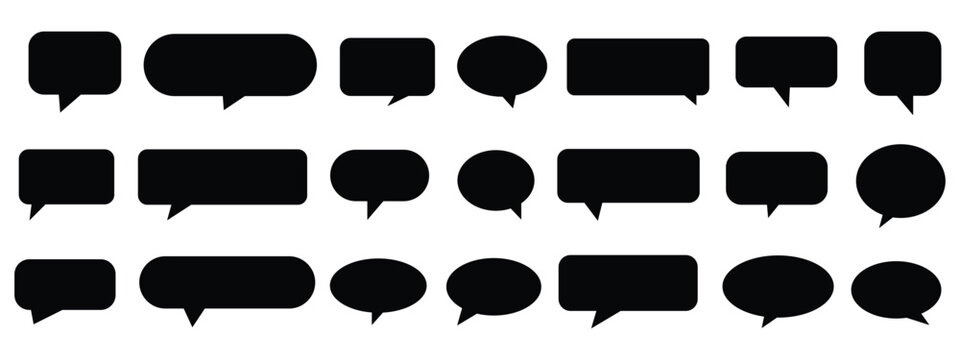 Speech bubble line icon set. Message, chat, dialogue icons. Chat bubble, talk bubble sign. Cloud speech bubbles collection. Talk bubbles with editable