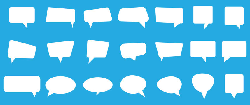Blank empty speech bubbles, speaking or talk bubble, speech balloon, chat bubble line art vector icon for apps and websites..