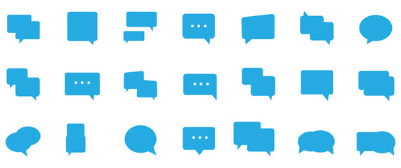 Chat bubble and messaging icon set featuring speech dialogue communication conversation comments and social interaction vector illustration © Hike studio 8