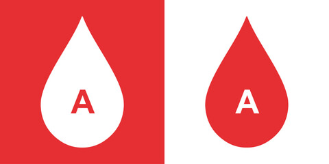 Fototapeta premium A clean and modern blood type A vector icon featuring medical, healthcare, donation, and laboratory testing elements in a simple professional style.