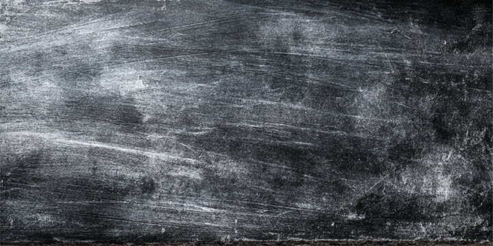 Grunge Black Chalkboard Texture Vector Background with Distressed White Chalk Dust and Scratches for School Education and Restaurant Menu Designs