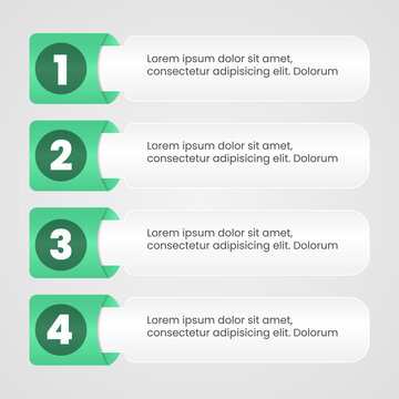 Modern 4 Step Infographic Template with Green Numbered Labels