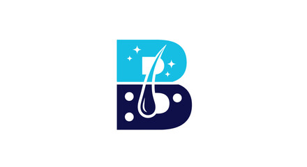 Letter B hair follicle logo for beauty and salon © klx