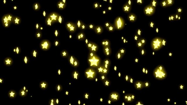 3D animation yellow star with glow isolated on a green background.