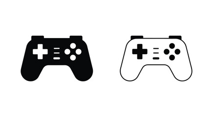 Game controller icon vector gamepad joypad joystick symbol representing gaming console entertainment device interface design isolated modern minimal style ©    