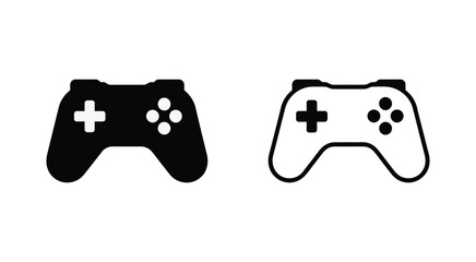 Game controller icon vector gamepad joypad joystick symbol representing gaming console entertainment device interface design isolated modern minimal style ©    