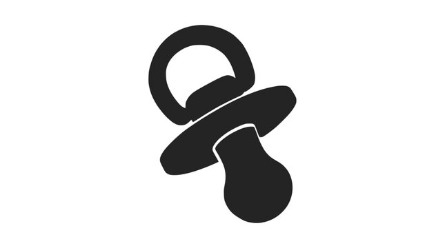 Baby pacifier dummy icon on dark background.