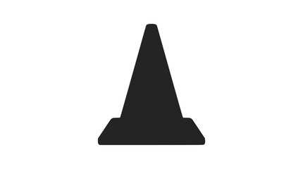 Fototapeta premium Black silhouette of a standard road traffic cone.