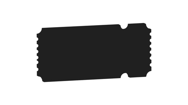 Blank movie ticket stub outline graphic icon