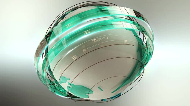 Transparent Global Sphere Rotation for Live Broadcast and News Intro