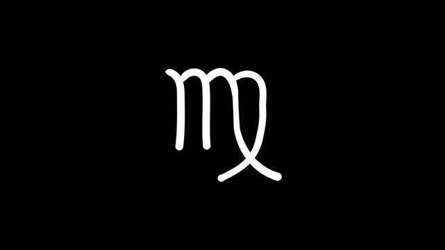 hand drawn horoscope symbols set for western astrology video. Doodles element