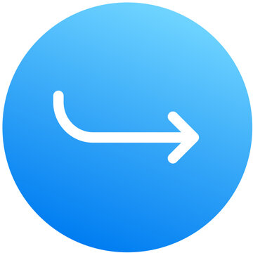 Sky blue return down forward redo go forward symbol gradient circle