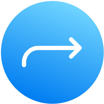 Modern blue gradient return up forward up forward arrow icon circle