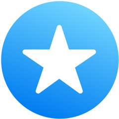 Obraz premium Sky blue star favorite rating symbol gradient circle mobile